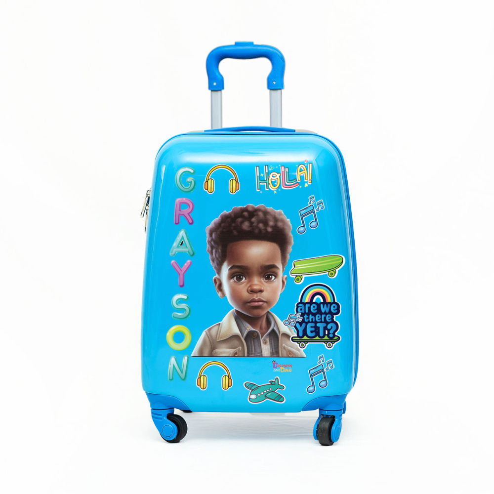 Dutchess and Duke Grayson Multicultural Kids’, 18-inch Carry-on, Hardside Upright Luggage- “Personalize Me”